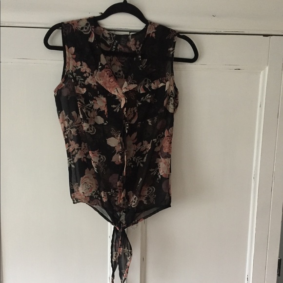 Fun & Flirt Tops - FUN & FLIRT Sheer Skull Blouse Fun & Flirt Tops - FUN & FLIRT Sheer Skull Blouse